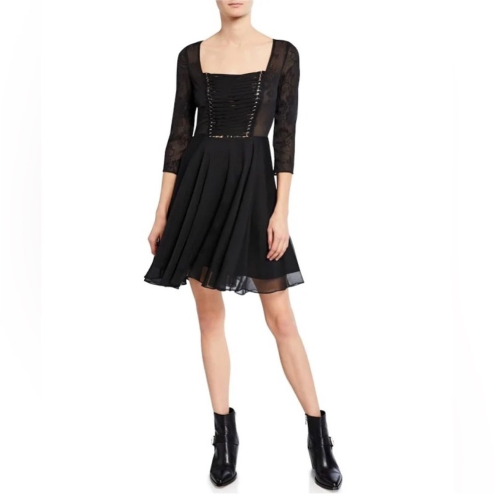 The Kooples chiffon and lacing dress lace detail NWT Sz medium
